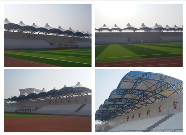 遼寧財(cái)貿(mào)學(xué)院體育看臺(tái)膜結(jié)構(gòu)完工成品圖