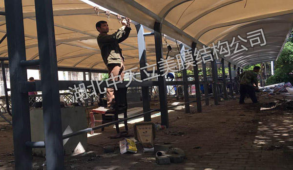 膜結構自行車停車棚